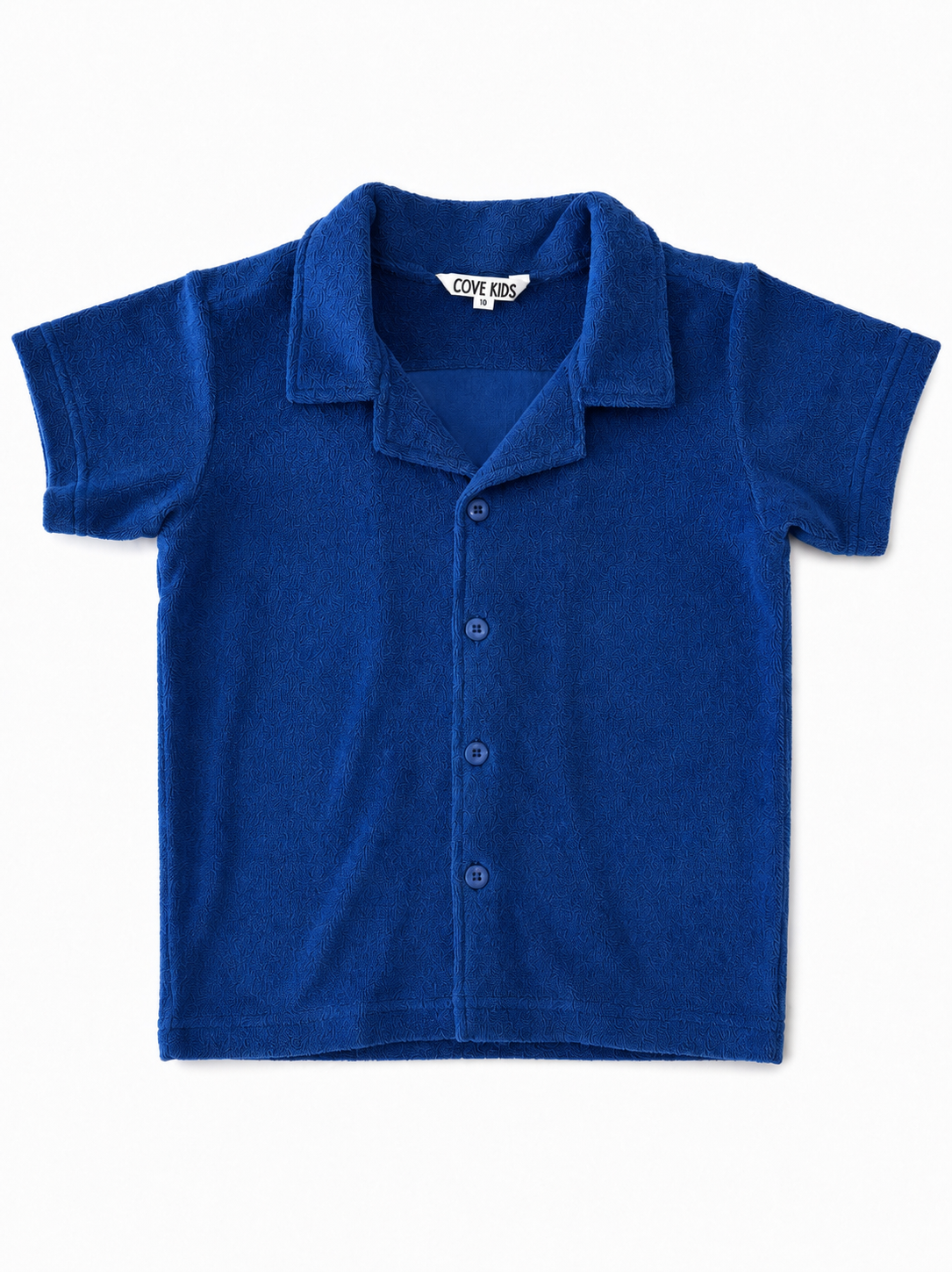 Terry Collared Button Down Short Sleeve