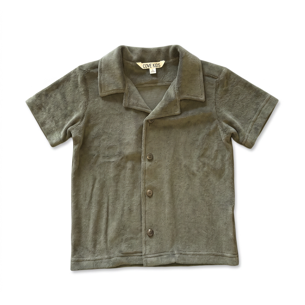 Terry Collared Button Down