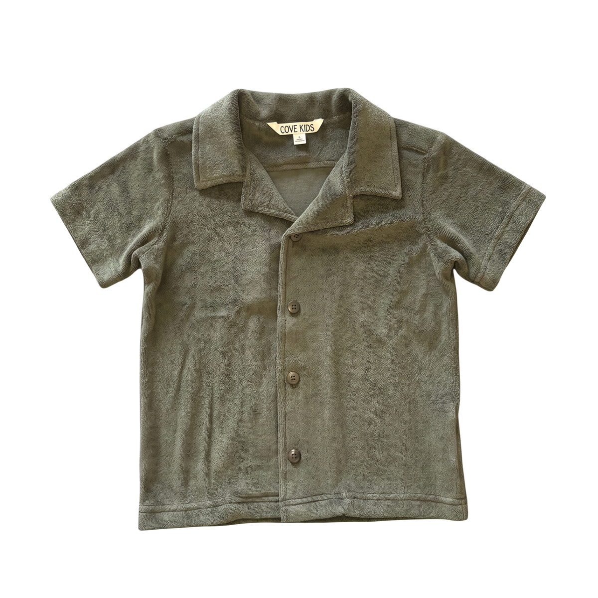 Terry Button-Down — Olive