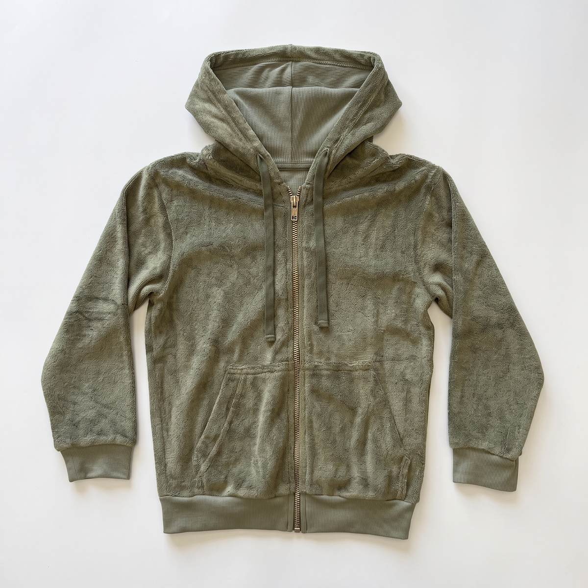Terry Cloth Zip Hoodie
