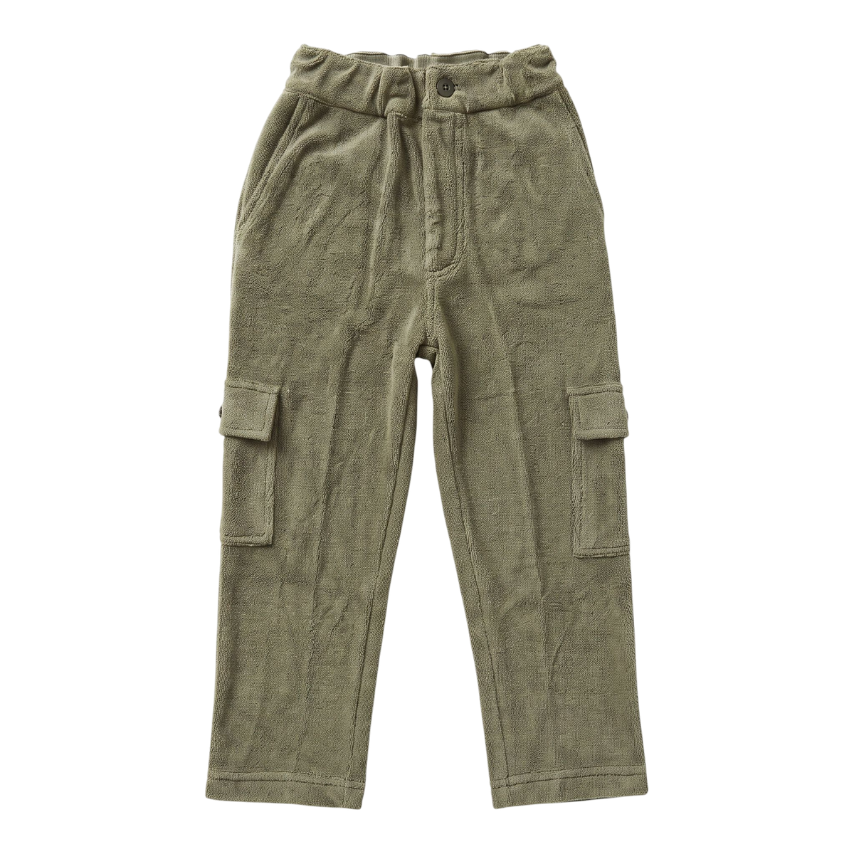 Terry Cargo Pants — Olive