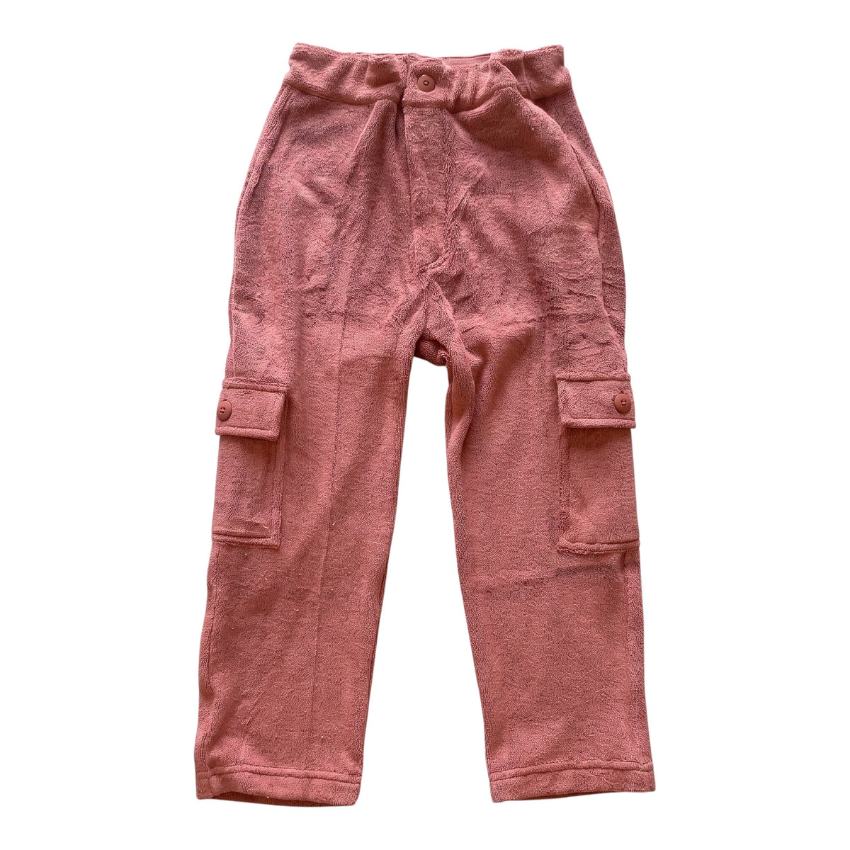 Terry Cloth Cargo Pant- Rusty Red