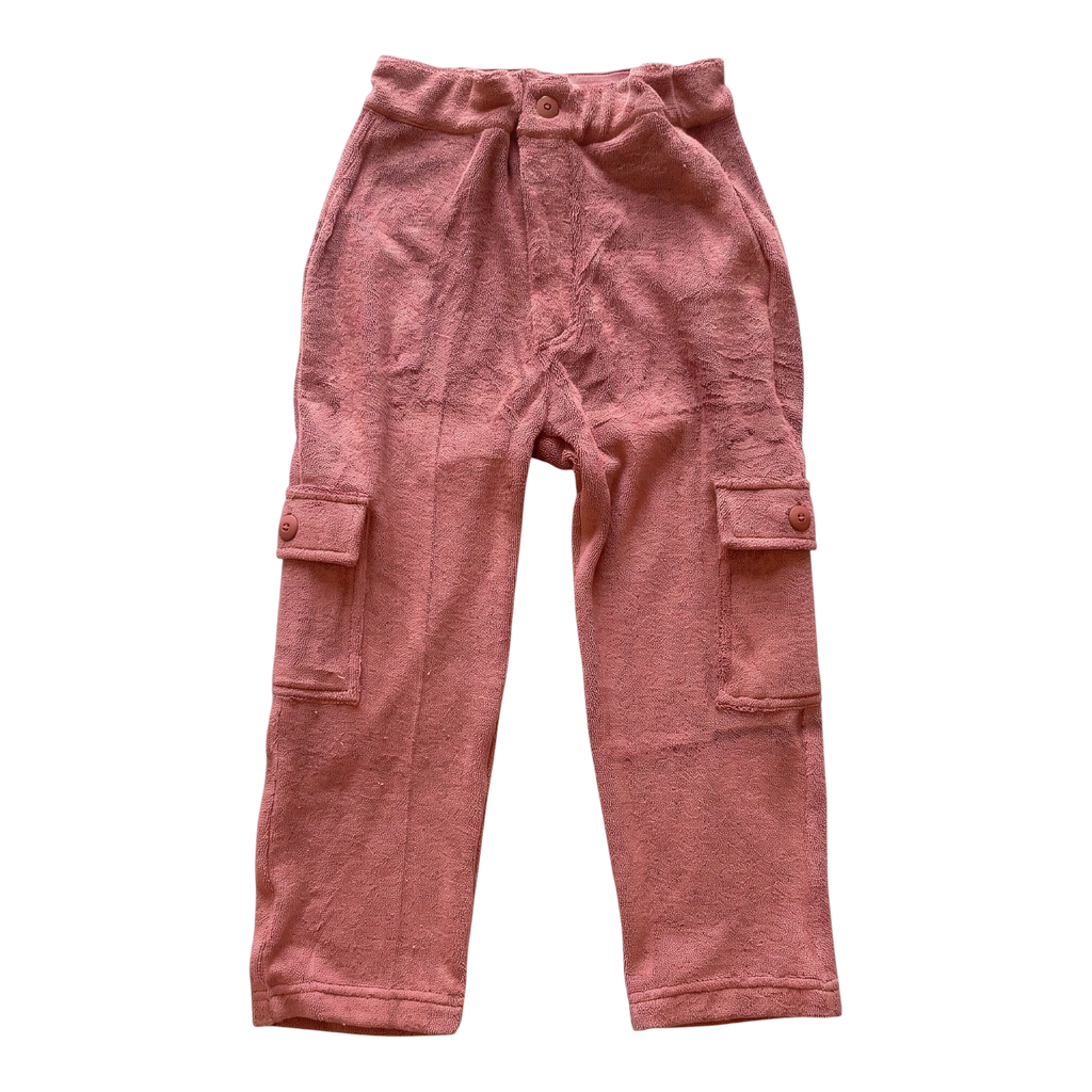 Terry Cargo Pants — Brick