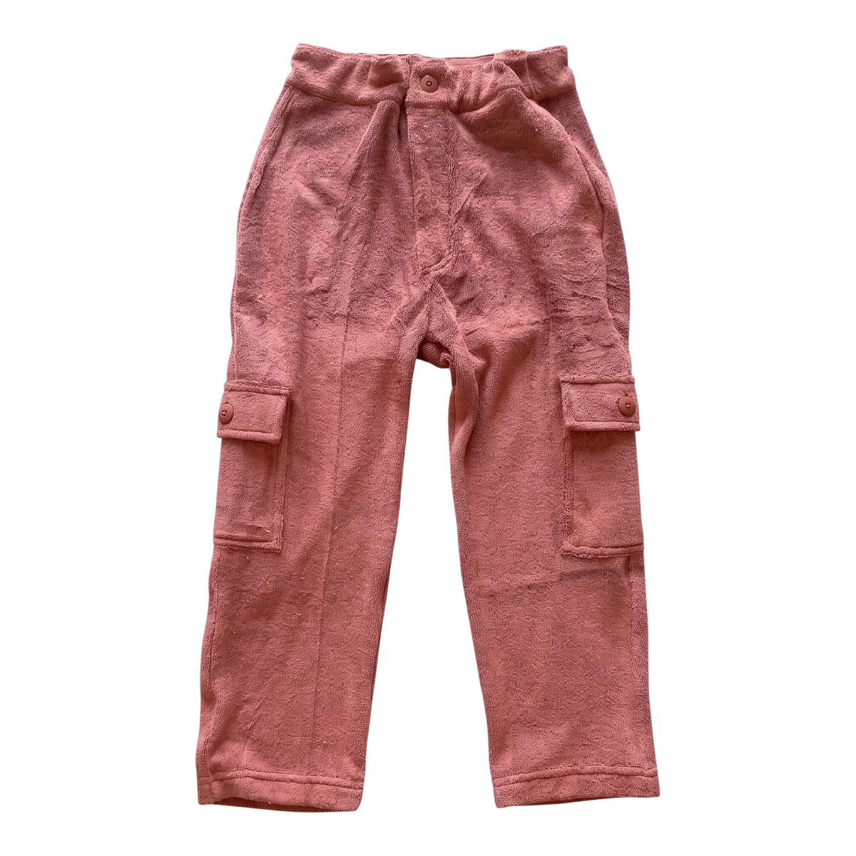 Terry Cargo Pants — Brick
