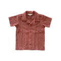 Terry Button-Down — Brick