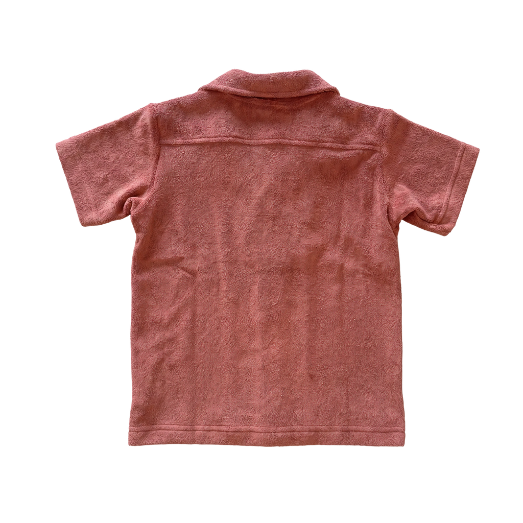 Terry Button-Down — Brick