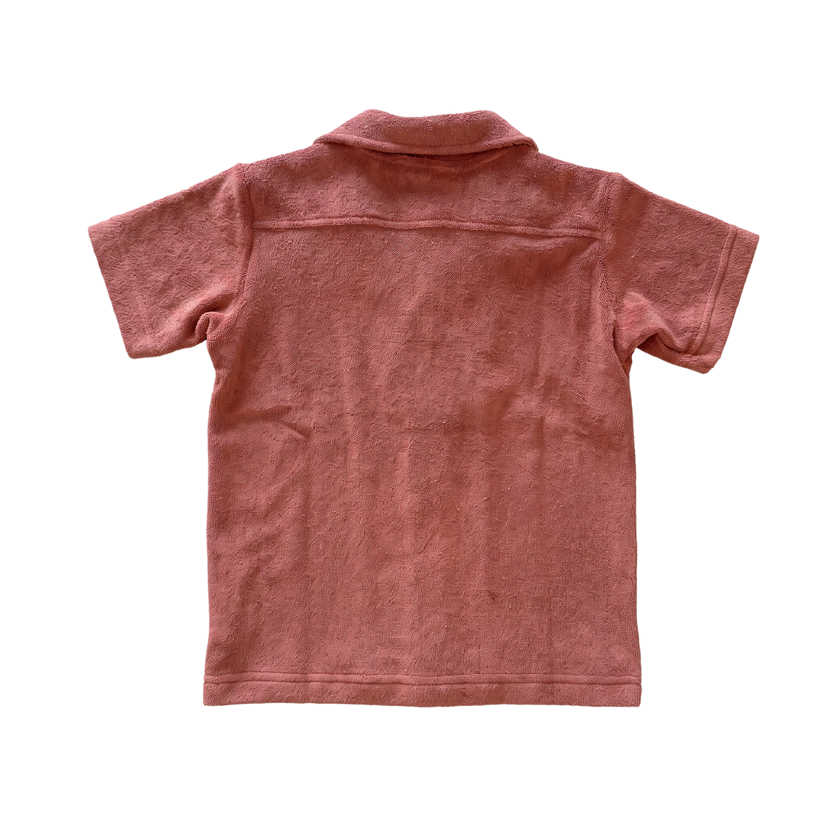 Terry Button-Down — Brick