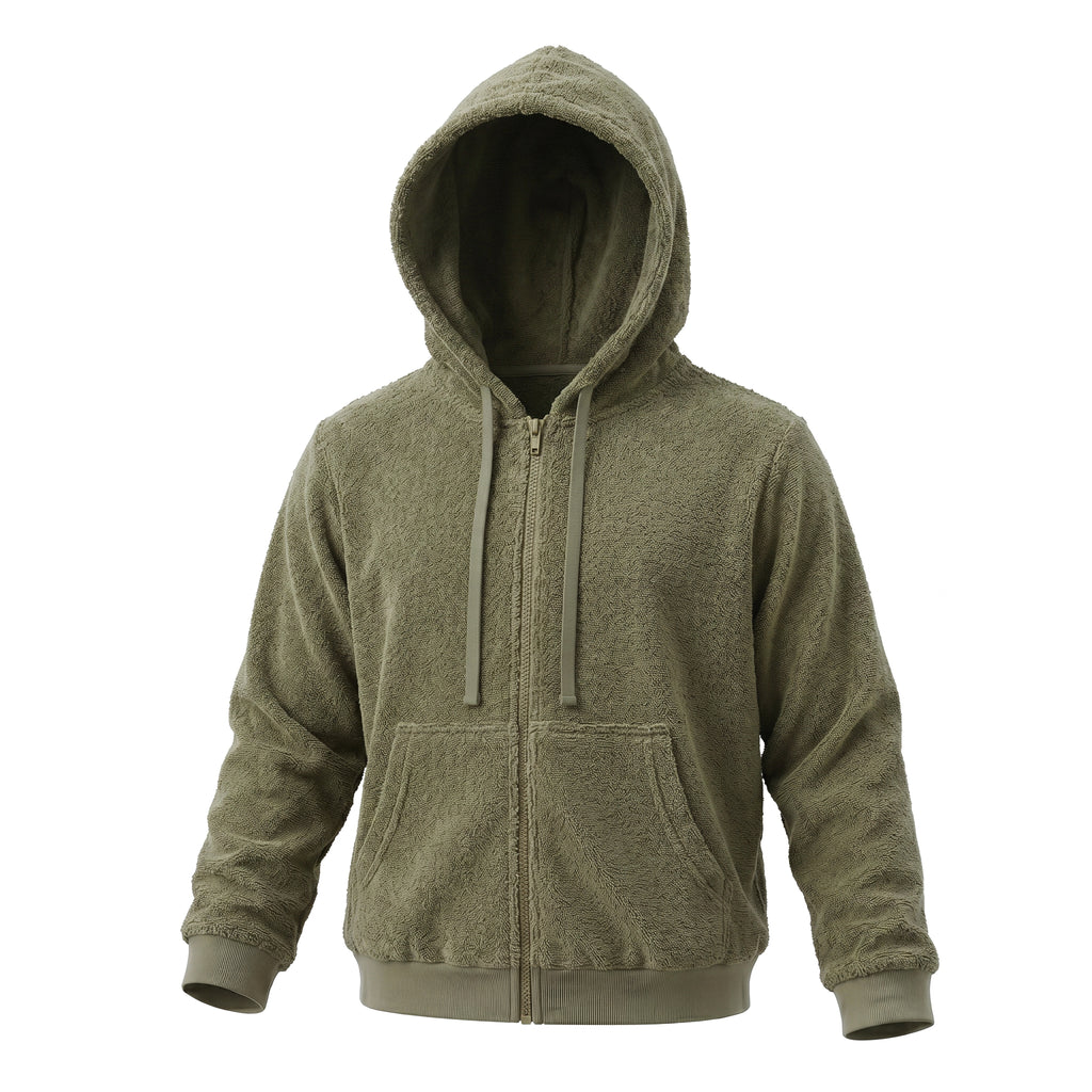Terry Cloth Zip Hoodie