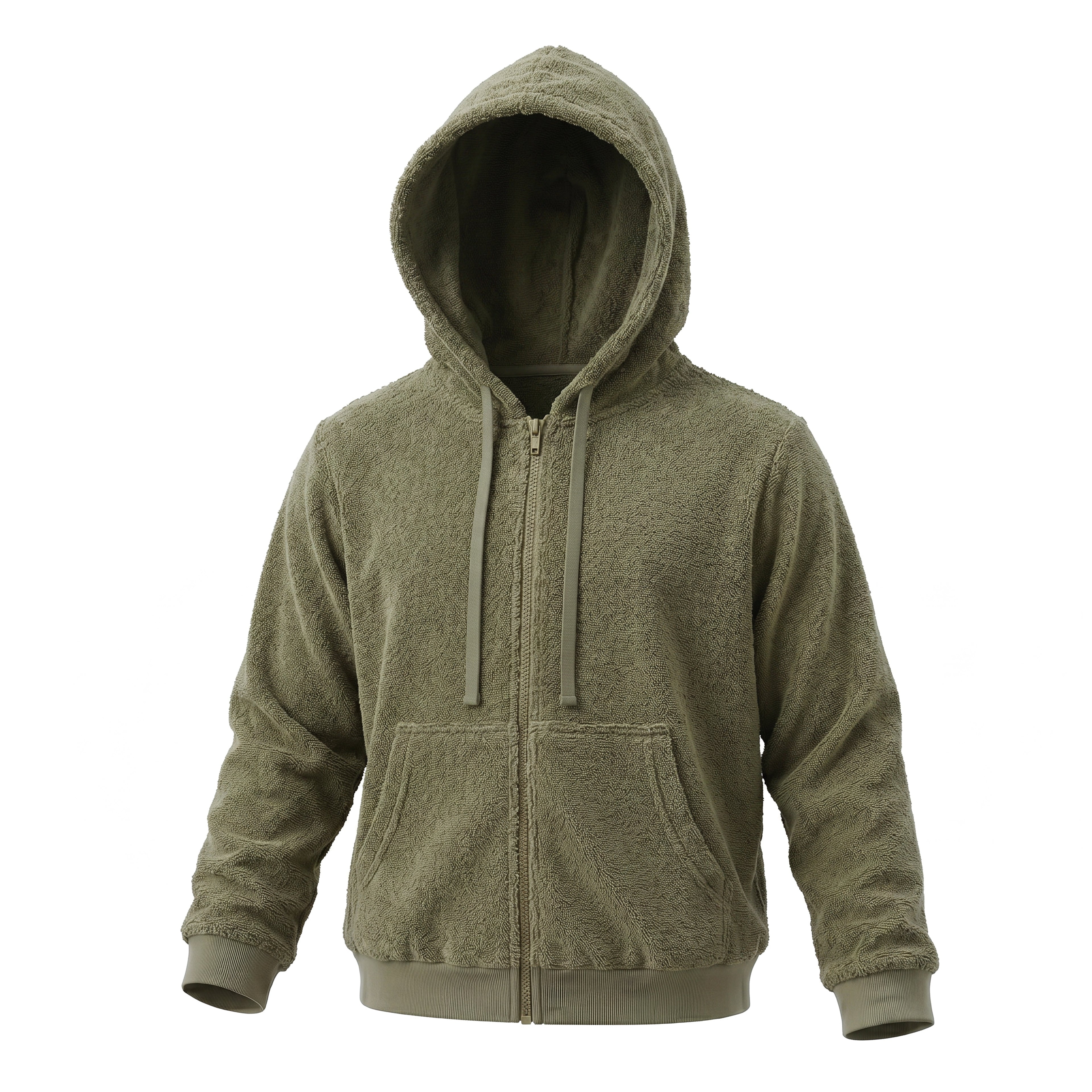 Terry Cloth Zip Hoodie