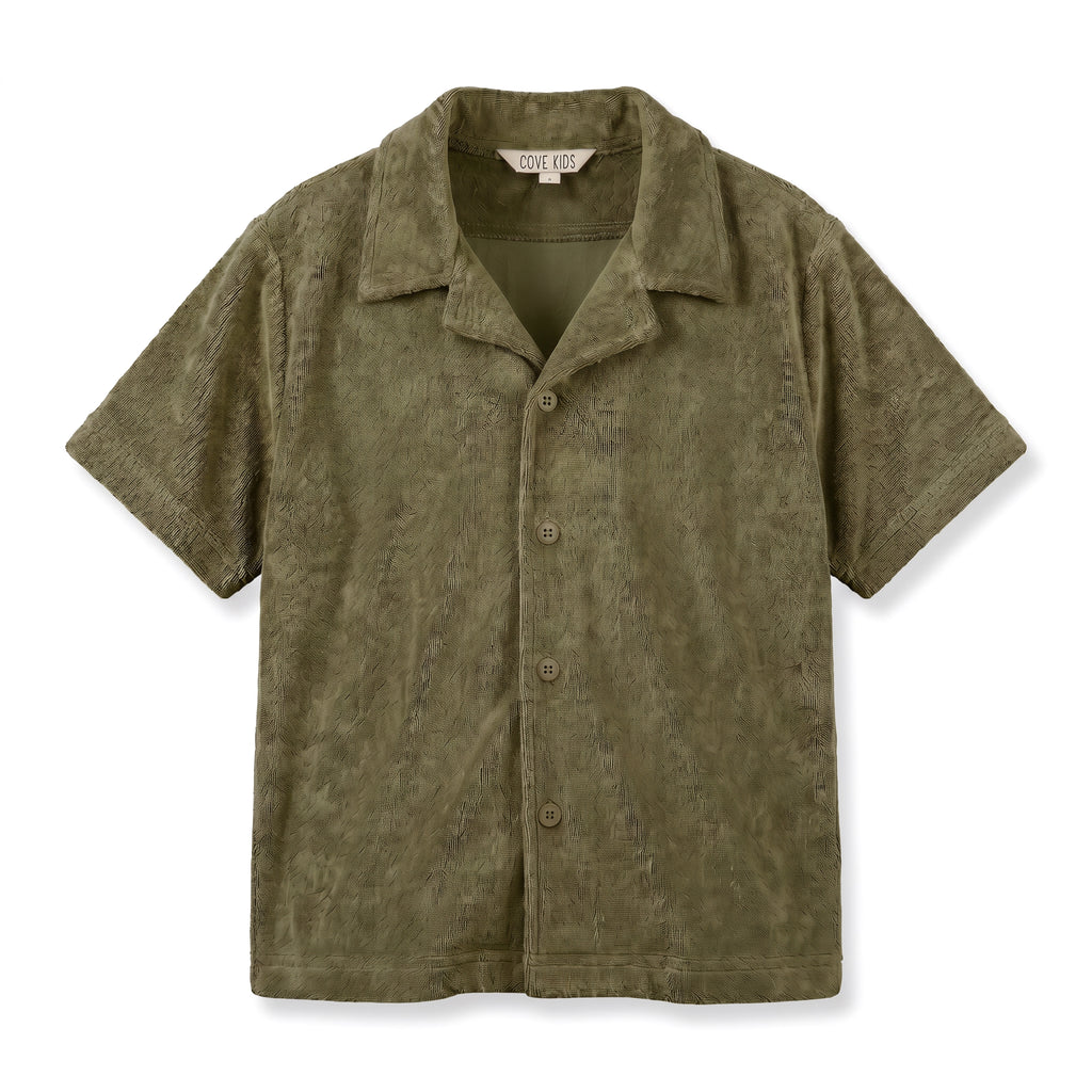 Terry Collared Button Down