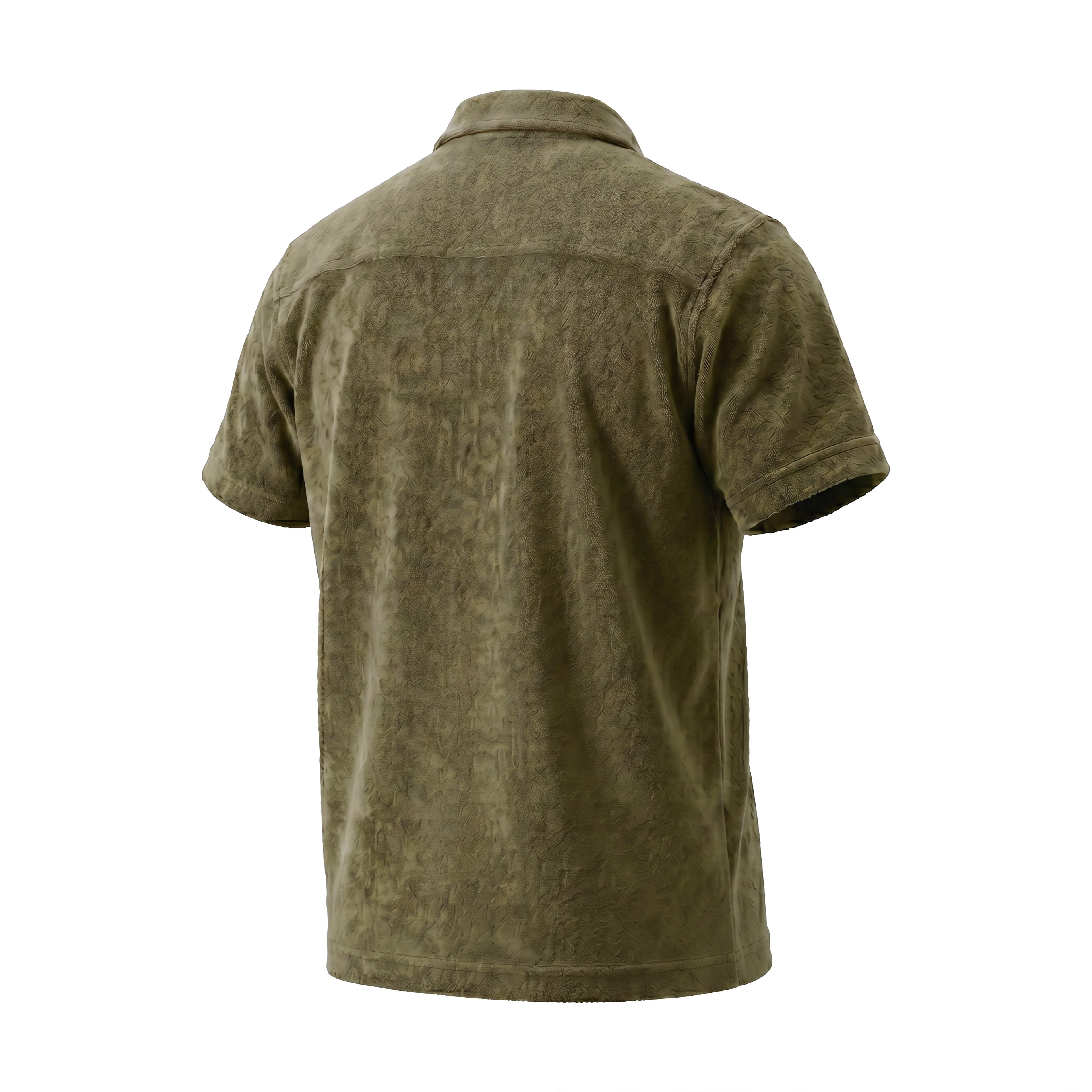 Terry Collared Button Down Short Sleeve