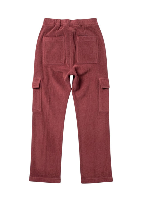 Terry Cloth Cargo Pant- Rusty Red