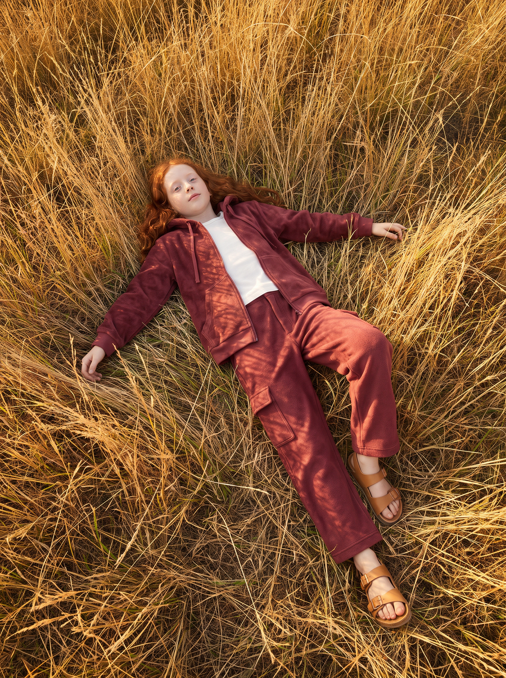 Terry Cargo Pants — Brick