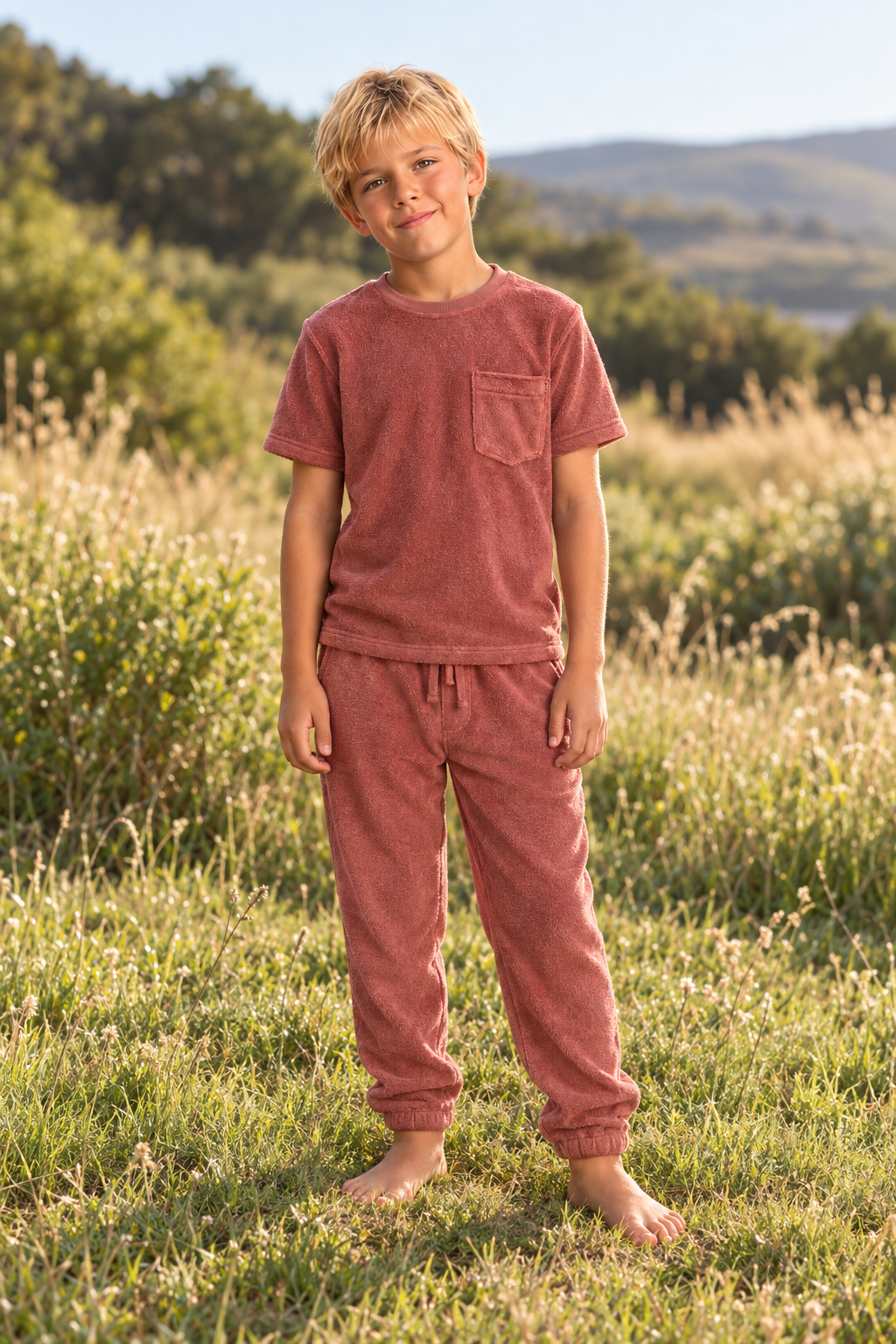 Short Sleeve Terry Tee — Brick