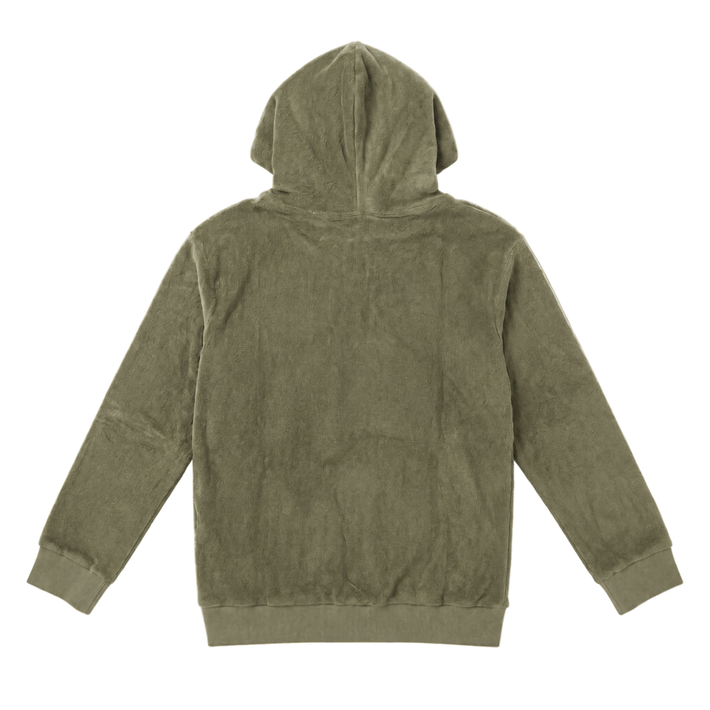 Terry Cloth Zip Hoodie — Olive