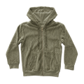 Terry Cloth Zip Hoodie — Olive