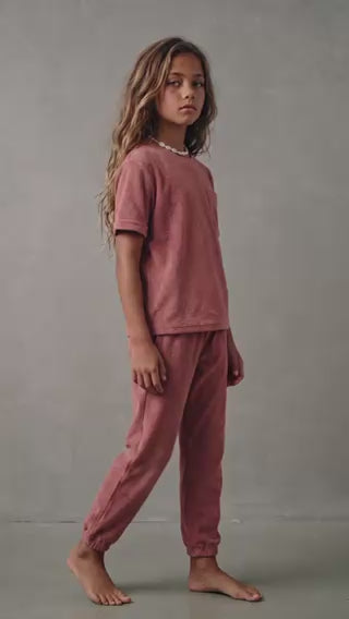 Short Sleeve Terry Tee — Brick