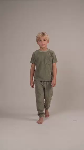Short Sleeve Terry Tee — Olive